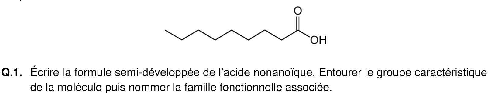 Formule topologique de l'acide nonanoïque