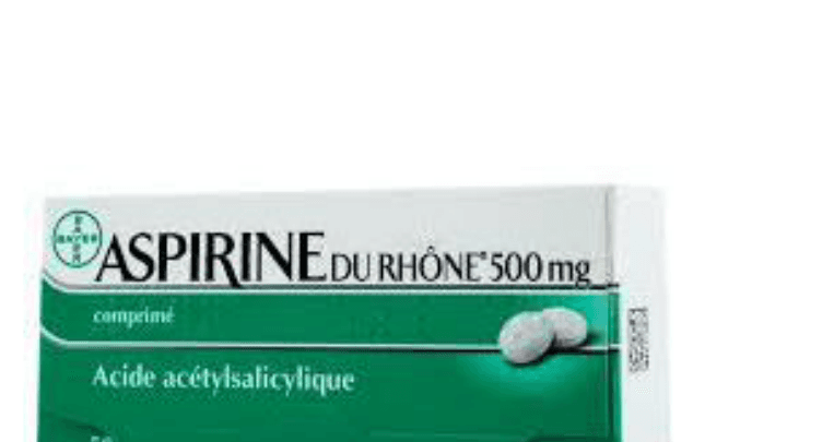 Boîte d'Aspirine du Rhône 500 mg, acide acétylsalicylique, 50 comprimés